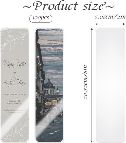 100pcs Plastic Bookmark Laminating Pouches Clear Bookmark Sleeves Hot Laminator Sleeves 7.87x1.97 Inch Book Pouch for Book Lovers Pouch Laminating Machines Nature Lovers DIY Bookmark in Saudi Arabia