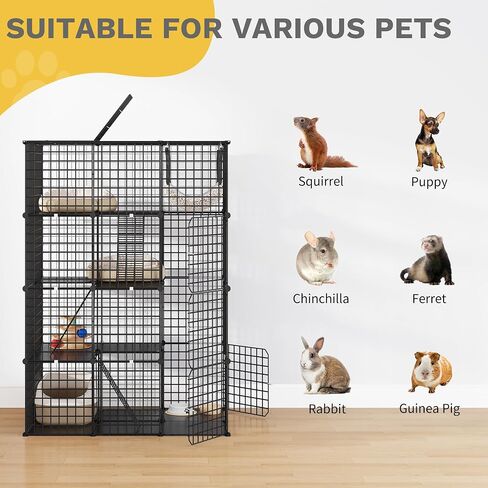DWVO 4 Tier Large Cat Cage Indoor Enclosure, Kennels DIY Cat Playpen Catio Kitten Cage with Large Hammock for 1-3 Cats in Saudi Arabia