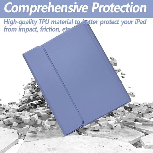 Keyboard Case for iPad 10th Generation 2022 10.9-inch - iPad 10th Generation Case with Keyboard - Detachable Wireless Bluetooth Keyboard - Smart Folio Cover with Pencil Holder, Purple in Saudi Arabia