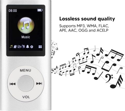 64G MP3 Player, 1.8 Inch Screen MP3 Music Player for Sports Studying, Support MP3 WMA FLAC APE AAC OGG and ACELP, Earphone Included (Blue) in Saudi Arabia