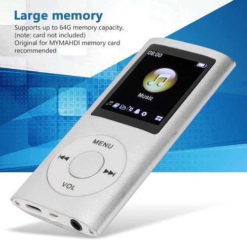 64G MP3 Player, 1.8 Inch Screen MP3 Music Player for Sports Studying, Support MP3 WMA FLAC APE AAC OGG and ACELP, Earphone Included (Blue) in Saudi Arabia