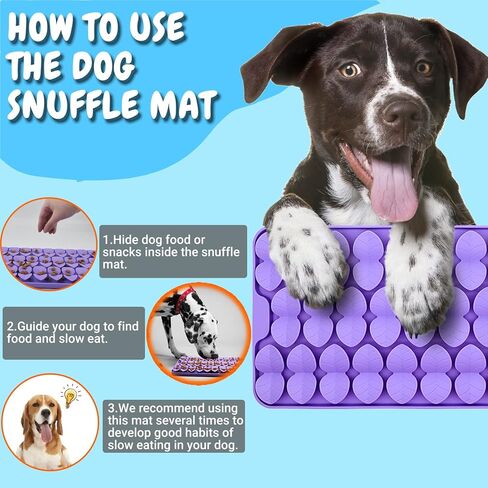 Silicone Snuffle Mat for Dogs 7.3"X14.6" Dog Lick Mat with Suction Cups Slow Feeder Dog Food Mat Sniff Mat for Dogs Cats Dog Entertainment Toys for Boredom(Black) in Saudi Arabia