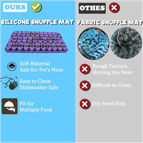 Silicone Snuffle Mat for Dogs 7.3"X14.6" Dog Lick Mat with Suction Cups Slow Feeder Dog Food Mat Sniff Mat for Dogs Cats Dog Entertainment Toys for Boredom(Black) in Saudi Arabia