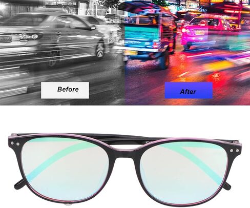 نظارات تصحيح عمى الألوان، طلاء مزدوج الجوانب من راتنج البولي كربونات لتصحيح عمى الألوان، نظارات سوداء وحمراء وأحمر وأخضر للمكفوفين in Kuwait