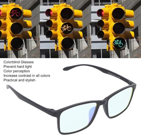 Glasses, TR Prevent Hard Light Color Perception Stylish Color Blindness Glasses High Contrast Blindness Correction Glasses Suitable for Chemical Engineering Construction Indoor in Saudi Arabia