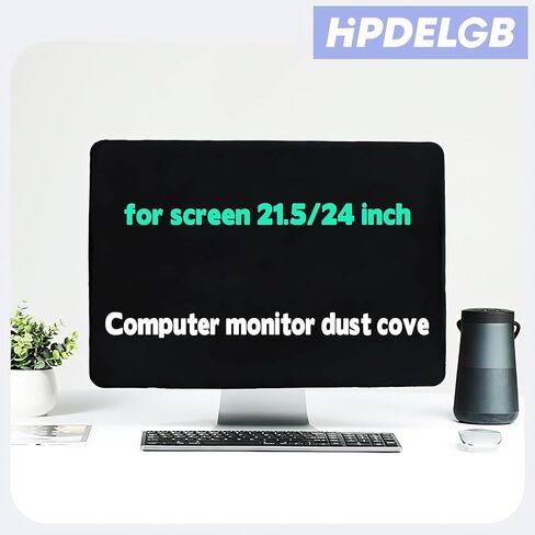 Computer monitor dust cover black for screen 21.5/24 inch or for All in One LCD TV dust Dustproof cover ( screen size 21.5-24 inch Monitor Dust Cover) (21.5-24 inch Monitor Dust Cover) in Saudi Arabia
