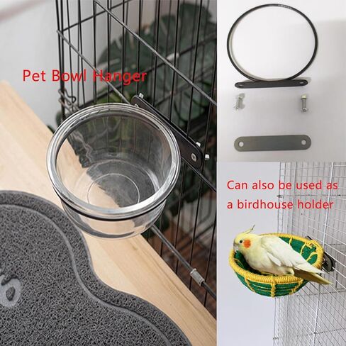 2 حزمة الكلب قفص السلطانيات حامل شنقا قاعدة حامل حلقة المسمار على نوع لقفص الأسلاك قطرها 10 سم وعاء الماء الفولاذ المقاوم للصدأ إعادة الملء طبق الطعام الحيوانات الأليفة الكلاب الصغيرة جرو القط أرنب الطيور in Kuwait