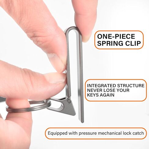 Titanium Carabiner Keychain Belt Clasp Clip,Heavy Duty EDC Key Holder,Key Clip Quick Release Hooks with Keyring for Outdoor(12ＭＭ) in Kuwait