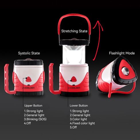 Camping Lantern Rechargeable, Battery Powered Led Tent Light, Lantern Flashlight for Emergency, Survival Kits, Fishing (Red) in Saudi Arabia