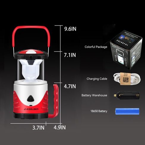 Camping Lantern Rechargeable, Battery Powered Led Tent Light, Lantern Flashlight for Emergency, Survival Kits, Fishing (Red) in Saudi Arabia