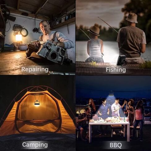 Camping Lantern, 100LED with 4 Brightness, Up to 1000LM, Rechargeable for 120hrs, Power Bank, IPX4 Waterproof, Small & Light, Emergency Light for Blackout, Hurricane, Hiking,Power Outages in Saudi Arabia