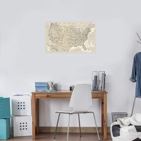 Palace Learning Laminated USA Map - 18" x 29" - Wall Chart Map of The United States of America - Made in The USA - Updated (Laminated, 18" x 29") in Saudi Arabia