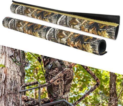 2 PCS Tree Stand Rail Pads Neoprene, Waterproof Treestand Rail Covers, Camo Tree Stand Replacement Rail Pads for Tripod Deer Stand Treestand Ladder, Hunting Climbing Seat Accessories in Saudi Arabia