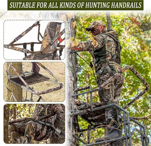 2 PCS Tree Stand Rail Pads Neoprene, Waterproof Treestand Rail Covers, Camo Tree Stand Replacement Rail Pads for Tripod Deer Stand Treestand Ladder, Hunting Climbing Seat Accessories in Saudi Arabia