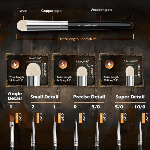 Detail Paint Brushes Set 10pcs Miniature Brushes for Fine Detailing & Art Painting - Acrylic, Watercolor,Oil,Models, Warhammer 40k. in Saudi Arabia
