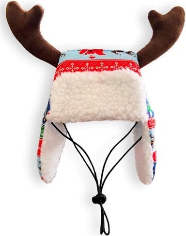 Huxley & Kent Pet Hat | Ugly Sweater Antler (Medium) | Fun Christmas Holiday Hat for Dogs/Cats | Cute, Comfortable and Fun | SnugFit Strings for Best Fit in Kuwait