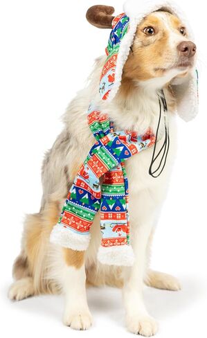 Huxley & Kent Pet Hat | Ugly Sweater Antler (Medium) | Fun Christmas Holiday Hat for Dogs/Cats | Cute, Comfortable and Fun | SnugFit Strings for Best Fit in Kuwait