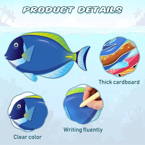 Pajean 48 Pcs Sea Life Cut Outs Ocean Fish Cutouts Animal Under The Themed Accents with 60 Glue Points for Bulletin Board School Classroom Fishing Party Decoration in Saudi Arabia