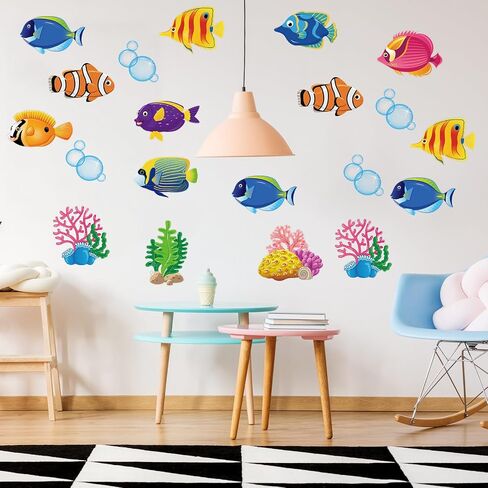 Pajean 48 Pcs Sea Life Cut Outs Ocean Fish Cutouts Animal Under The Themed Accents with 60 Glue Points for Bulletin Board School Classroom Fishing Party Decoration in Saudi Arabia