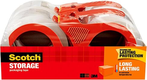 Scotch Long Lasting Storage Shipping Packaging Tape, 1.88" x 38.2 yd, 1 Roll with Dispenser (3650S-RD-ESF) in Saudi Arabia