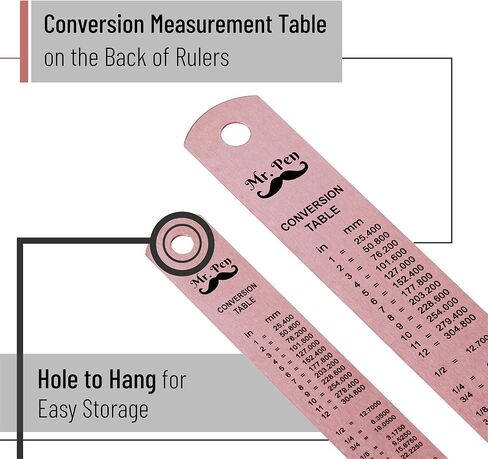 Mr. Pen Steel Rulers, 6 inch and 12 inch Metal Rulers, Pack of 2 in Saudi Arabia