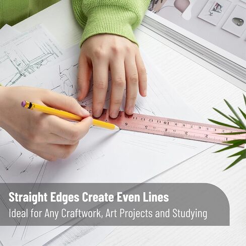 Mr. Pen Steel Rulers, 6 inch and 12 inch Metal Rulers, Pack of 2 in Saudi Arabia