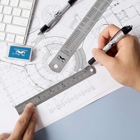 Mr. Pen Steel Rulers, 6 inch and 12 inch Metal Rulers, Pack of 2 in Saudi Arabia