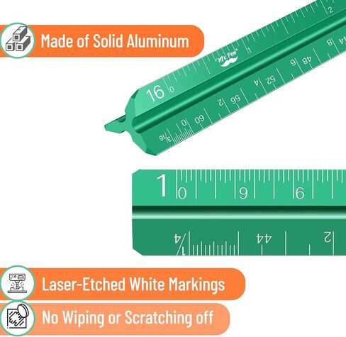 Mr. Pen- Small Scale Ruler, Architectural Scale, 6 Inch Ruler, 2 Pack, Pocket Size, Engineer Scale Ruler, Engineer Ruler, Pocket Ruler, Small Architectural Scale, 6 Inch Scale, Engineers Scale Ruler in Saudi Arabia