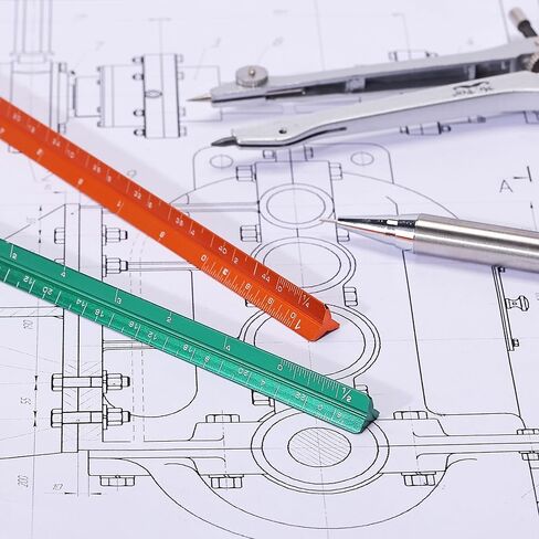 Mr. Pen- Small Scale Ruler, Architectural Scale, 6 Inch Ruler, 2 Pack, Pocket Size, Engineer Scale Ruler, Engineer Ruler, Pocket Ruler, Small Architectural Scale, 6 Inch Scale, Engineers Scale Ruler in Saudi Arabia