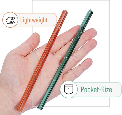 Mr. Pen- Small Scale Ruler, Architectural Scale, 6 Inch Ruler, 2 Pack, Pocket Size, Engineer Scale Ruler, Engineer Ruler, Pocket Ruler, Small Architectural Scale, 6 Inch Scale, Engineers Scale Ruler in Saudi Arabia