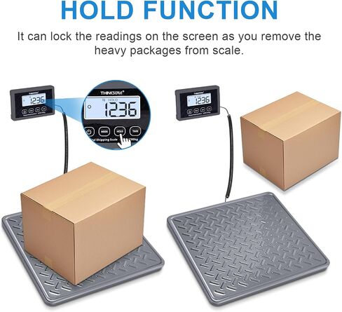 THINKSCALE Shipping Scale, 440 lbs/1 oz Highly Accurate Postal Scale with Hold/Tare/LCD Display, Lightweight Digital Postage Scale for Packages/Luggage/Post Office/Dog, Battery & AC Adapter Included in Saudi Arabia
