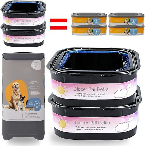 2 قطعة من أكياس نفايات الحيوانات الأليفة القابلة لإعادة التعبئة بحجم 26 قدم، متوافقة مع سلة مهملات مخلفات الكلاب من جيني، أكياس نفايات الكلاب الأليفة، التخلص من نفايات الكلاب in Kuwait