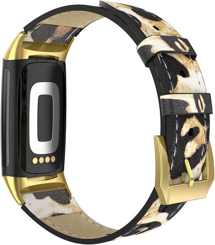 Simpeak Leather Band Compatible with Fitbit Charge 6 / Charge 5 Smartwatch, Women Men Genuine Leather Wristband Strap Replacement for Fitbit Charge 5 Charge 6 in Saudi Arabia