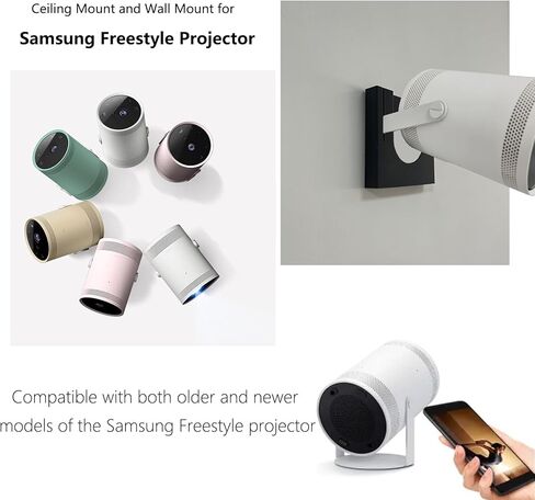 حامل حائط لجهاز عرض سامسونج فري ستايل، حامل سقف متوافق مع جهاز عرض سامسونج فري ستايل، أسود in Kuwait