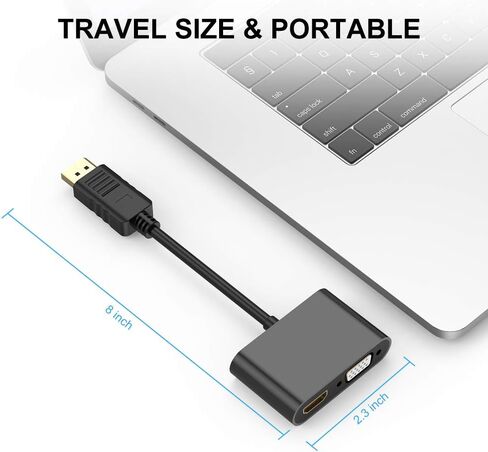 DisplayPort to HDMI VGA Adapter, DP Display Port to VGA HDMI Splitter Converter Compatible with Lenovo, HP, DELL, GPU, AMD, NVIDIA and More in Saudi Arabia