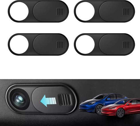 4 قطع غطاء كاميرا منزلق غطاء كاميرا ويب رفيع للغاية مصمم لكاميرا المقصورة الداخلية Tesla Model 3 YXS Cybertruck - حماية أمان خصوصيتك in Kuwait