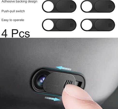 4 قطع غطاء كاميرا منزلق غطاء كاميرا ويب رفيع للغاية مصمم لكاميرا المقصورة الداخلية Tesla Model 3 YXS Cybertruck - حماية أمان خصوصيتك in Kuwait