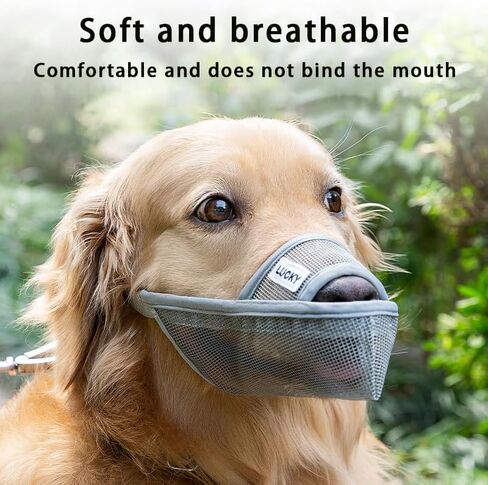 Nylon Dog Muzzle, Mesh Breathable Pet Muzzle, Mesh Soft Muzzle for Large and Medium Dogs, with Front Opening Design to Prevent Dogs from Biting, Licking, Chewing, Allowing Panting and Drinking Water in Saudi Arabia