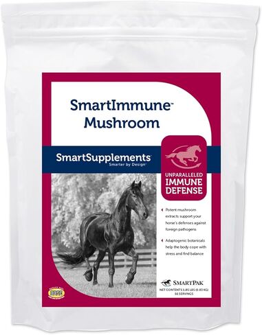 SmartPak SmartImmune مكمل دعم الدفاع عن الخيول بالفطر للخيول | مزيج الفطر العضوي للمساعدة المناعية، 56 حصة، كيس 1.85 رطل in Kuwait