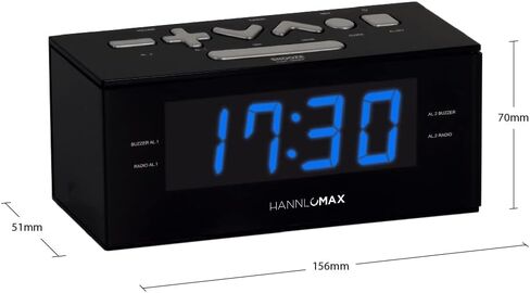 HANNLOMAX HX-144CR Alarm Clock Radio, PLL AM/FM Radio, 1.2" Red LED Display, Digital Clock with Dual Alarm in Kuwait