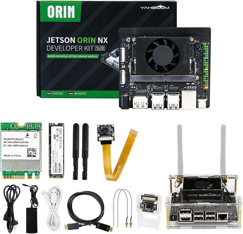 Yahboom Jetson Orin NX 16GB RAM AI 100TOPS Development Kit IMX219 CSI Camera 256GB SSD for Robots ROS2 Programming Ubuntu20.04 (Orin NX 16GB Came Adva Kit) in Kuwait