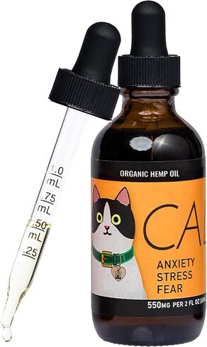 Calm Hemp Oil for Cats - Cat Stress and Anxiety Relief Oil with Premium Hemp for Cats | Nervousness & Separation Anxiety Relief for Felines - 100% Natural Cat Anxiety Relief Drops in Saudi Arabia