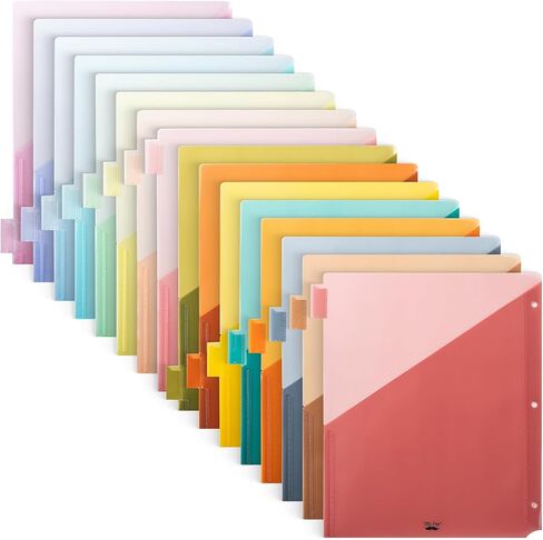 Mr. Pen- Binder Dividers with Pockets and Tabs, 8 Pack, Pocket Dividers for 3 Ring Binder with Tabs, Binder Dividers with Pockets, Dividers with Pockets, Binder Divider, Plastic Dividers with Pockets in Saudi Arabia