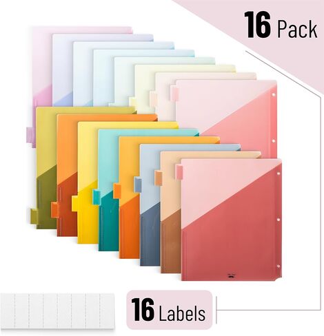 Mr. Pen- Binder Dividers with Pockets and Tabs, 8 Pack, Pocket Dividers for 3 Ring Binder with Tabs, Binder Dividers with Pockets, Dividers with Pockets, Binder Divider, Plastic Dividers with Pockets in Saudi Arabia
