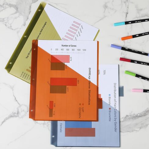Mr. Pen- Binder Dividers with Pockets and Tabs, 8 Pack, Pocket Dividers for 3 Ring Binder with Tabs, Binder Dividers with Pockets, Dividers with Pockets, Binder Divider, Plastic Dividers with Pockets in Saudi Arabia