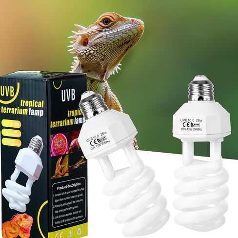 SPOTTEDSALAMANDER10.0 26W UVB Light for Reptiles Desert Terrarium Light Bulb for Reptile and Amphibian Lamp Terrarium Lamp for Desert Reptile (UVB 10.0 26W) in Saudi Arabia