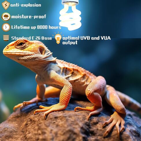 SPOTTEDSALAMANDER10.0 26W UVB Light for Reptiles Desert Terrarium Light Bulb for Reptile and Amphibian Lamp Terrarium Lamp for Desert Reptile (UVB 10.0 26W) in Saudi Arabia