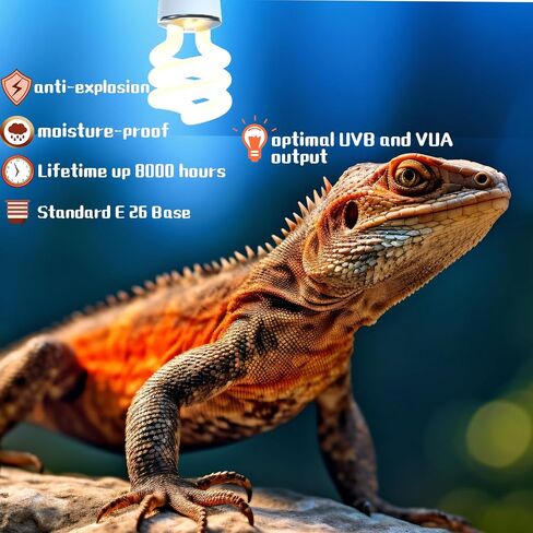 SPOTTEDSALAMANDER10.0 26W UVB Light for Reptiles Desert Terrarium Light Bulb for Reptile and Amphibian Lamp Terrarium Lamp for Desert Reptile (UVB 10.0 26W) in Saudi Arabia