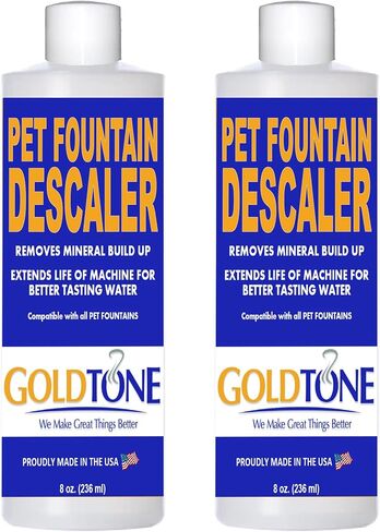 مزيل الترسبات من GoldTone Pet Fountain - صُنع في الولايات المتحدة الأمريكية - متوافق مع Veken وPetlibro وPetSafe وجميع نوافير المياه الأخرى للقطط/الكلاب. منظف ​​عالمي لإزالة الترسبات (4 استخدامات) in Kuwait