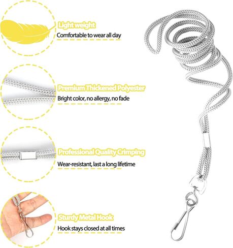 COTODO ID Black Lanyards Safety Badge Lanyard 36" with Swivel Hook 100 Pack in Saudi Arabia